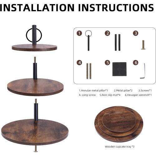 Wooden Cupcake Stand 2 Pack, Large Cupcake Tower Stand for 50 Cupcakes, 3 Tiered Wooden Serving Trays Stand, Soporte Para Cupcakes, Dessert Table Display