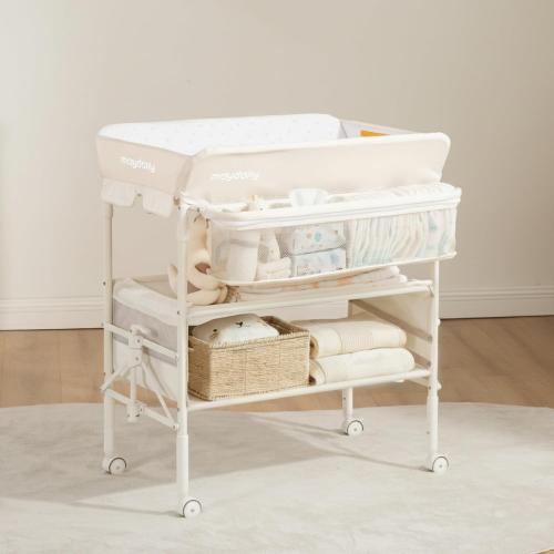 Maydolly Baby Changing Table, Maydolly Portable Foldable Changing Table, Waterproof Diaper Changing Station, Adjustable Height Changing Station, Mobile Nursery for Newborn and Infant