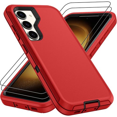 For Samsung Galaxy S23 Plus Case : 14FT Military Grade Drop Protection & Anti-Slip Design Phone Case with 2Pc HD Screen Protector,Shockproof/Dustproof/DropProof Protective Case for S 23 Plus-Red