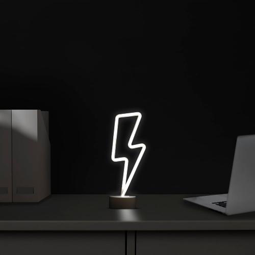 Northlight LED Lightening Bolt Neon Table Light - 11.5 - White