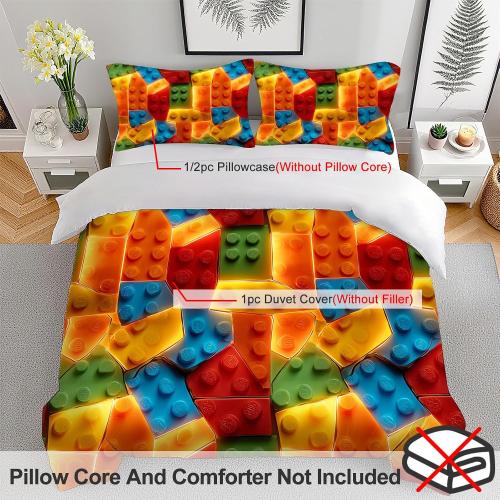 Autism Puzzle Bedding Set 3 Pieces Soft Comforter Cover Twin Size with 2 Pillowcases 1 Duvet Cover for Men Women Bedroom