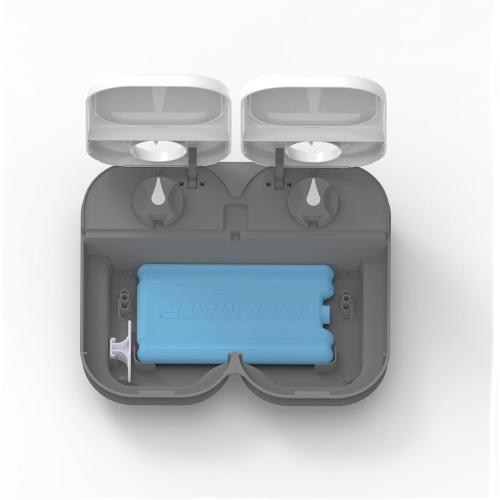 Cat Mate 2-Meal Automatic Feeder, 400g Per Bowl, Wet & Dry Food, White