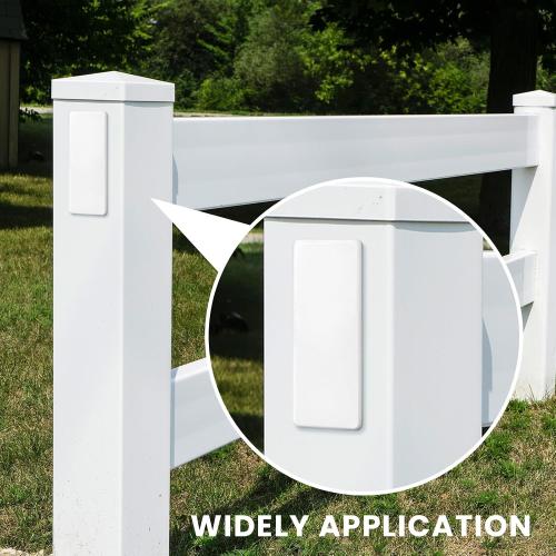 Xuhal 4 Pack 1.5 x 5.5 Vinyl Fence Post Hole Covers Plugs White, Clip-on