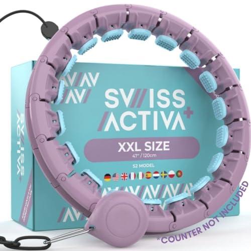 Size 47 Swiss Activa  S2 Infinity Hoop Plus Size with Ball - up to 47in - Weighted Hula Hoop for Women for Weight Loss Belt - Exercise Hoop - Smart Infinity H