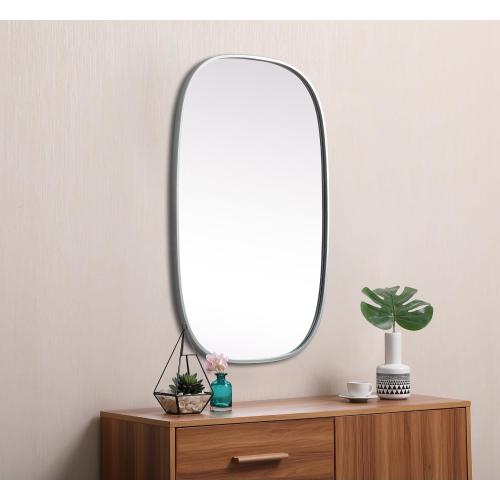 Elegant Decor Brynn 24x36 Oval Modern MDF Wood/Iron Mirror in Brass