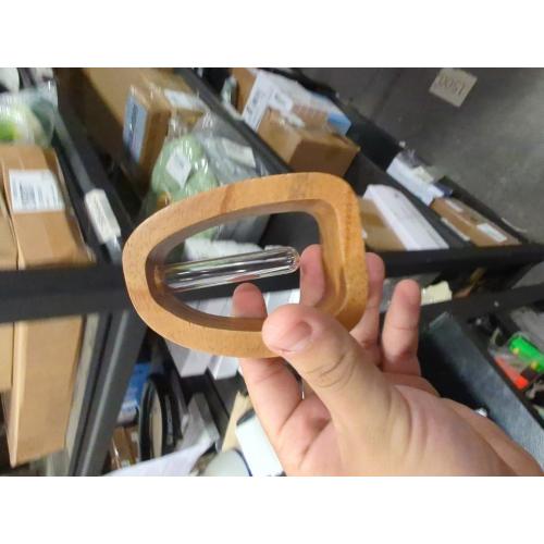 Acacia Small Wood Vase, Glass Tube Plant Propagation Station, MCM Decor