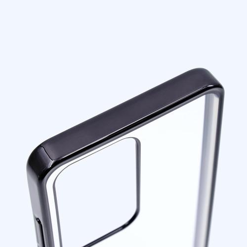 レイ・アウト Layout Oppo A3 5G Like Standard Shock Absorption Bumper Metallic Hybrid Case Silver Oppo A-3 Hard Soft Smartphone Case Smartphone Cover Clear Case Clear Cover Clear Type Clear Protective Shock