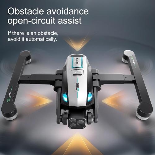 S188 GPS Drone with 8K Camera for Adults, FPV RC Quadcopter with Brushless Motor, 5G WiFi Transmission, Obstacle Avoidance, Optical Flow, Auto Return, Follow Me, Storage Bag, 2 Battery, Silver