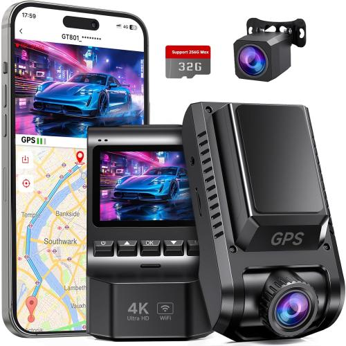Ecomoment Dash Cam Front and Rear, 4k 1080P Dual Dash Camera for Cars