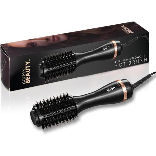Cortex Beauty Infrared Infrared Volumizing Blowout Brush - blow dryer brush, round brush for blow drying, tools blow dryer brush, blow dryer with comb for women, for all hair types, 2'' (BlackGold)