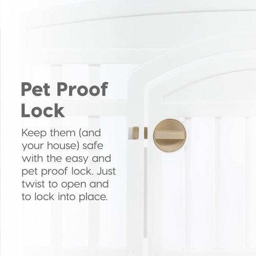 IRIS USA 24 4-Panel Dog Playpen with Door, 35 x 35 x 24, Puppy Playpen, Dog Play Pen Indoors, Pet Fence, Puppies/Small Dogs, White