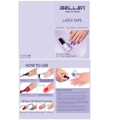 Gellen Liquid Latex for Nails, 2 Pcs Peel Off Protector, 1 Fl.Oz, White
