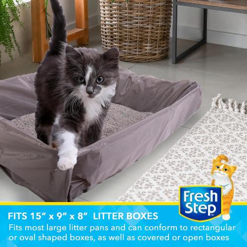 Fresh Step Drawstring Cat Litter Liners, Unscented, 2.5 ft x 17 in, 15 Ct 3 pack