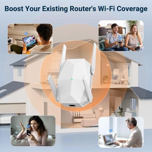 2026 AX3000 WiFi 6 Extender Signal Booster, Multi-Link Connectivity Internet Extender WiFi Booster for Home, Dual Band Long Range WiFi Repeater, Up to 19000 Sq. Ft. (White)
