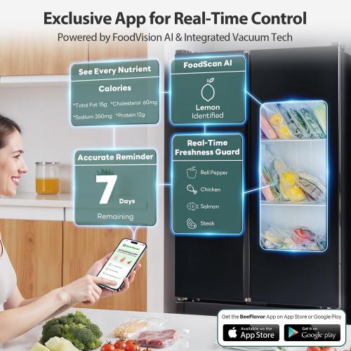 95kPa Vacuum Sealer Machine with AquaLock Technology, Dual-Pump Automatic Food Sealer for Dry & Moist Foods, Double Heat Seal, Built-in Cutter, Bag Storage & Accessory Hose,2 Bag Rolls,Stainless Steel