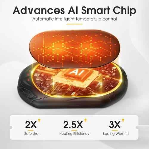 AI Hand Warmers Rechargeable 2 Pack, AI Smart Chips Electric Hand Warmers, 20Hrs Long Safe Heat, Portable Pocket Heater
