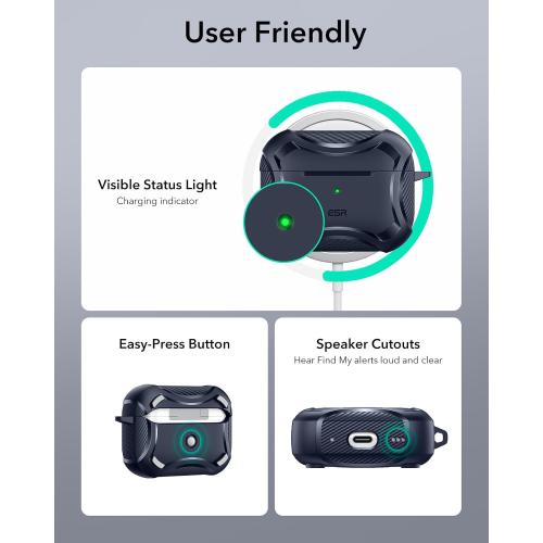 ESR for AirPods Pro 2 Case, Compatible with MagSafe, Navy Blue