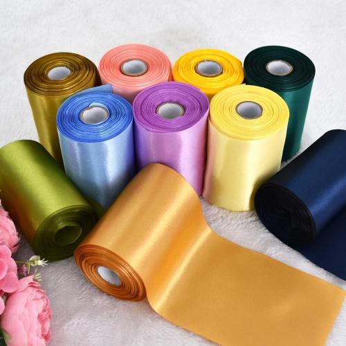 TONIFUL Rose Satin Ribbon Wide 4 Inch 22yd for Gift Wrap Christmas Decor