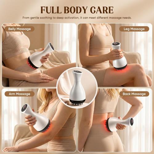 Multford Lymphatic Drainage Massager & Anti Cellulite Massage Tool,White