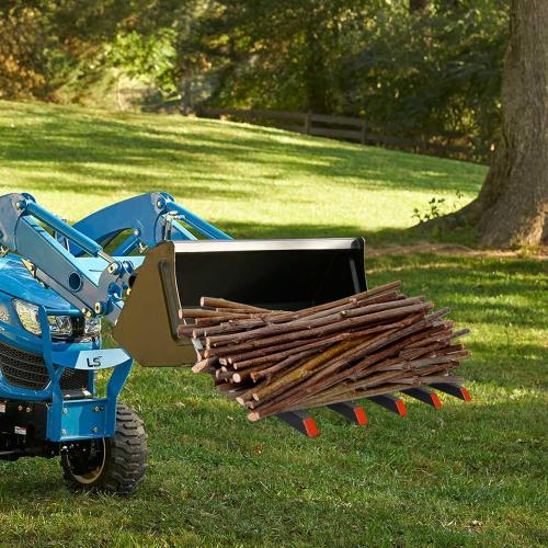 USED ‼️ Garvee Clamp on Debris Forks to 48 in Bucket, Heavy Duty 5 Fork Tines Clamp-on Pallet Attachments with 2500 LBS Capacity Fit for Tractor Bucket, Loader, Skid Steer