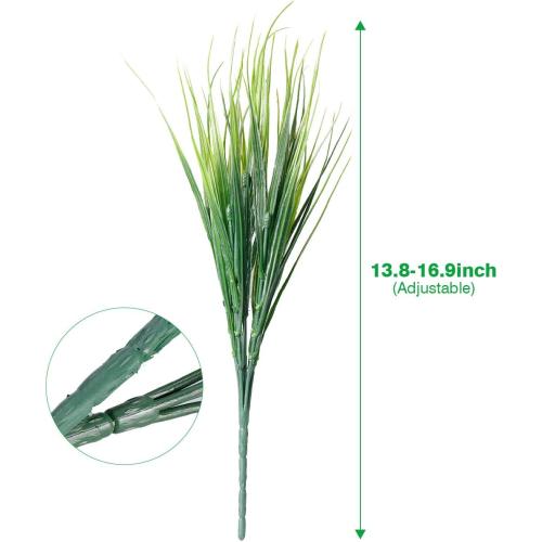 JEMONG 12 Bundles Artificial Grasses Outdoor UV Resistant Fake Grass No Fade Faux Plastic Plants Garden Window Box Decorating(Green Grass)