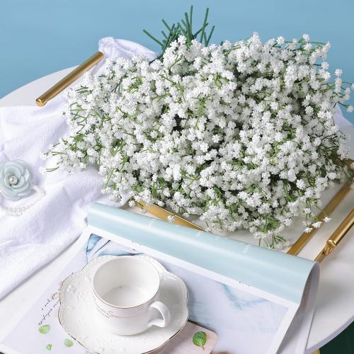 21'' Babys Breath Artificial Flowers 6Pcs White Gypsophila Faux Flowers