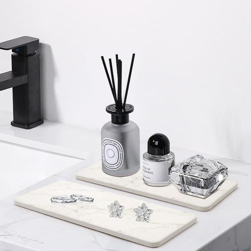 2 Water Absorbing Stone Drying Trays for Bathroom Sink Kitchen Soap Counter
