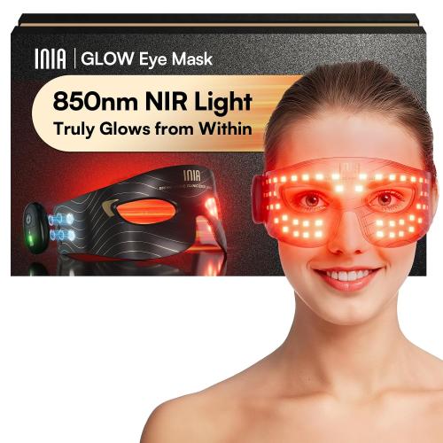 INIA Red Light Therapy Eye Mask for Precision Care, 850nm NIR, Cryotherapy