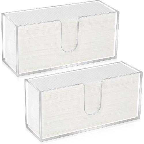 2Pcs Acrylic Paper Towel Dispenser, Paper Towel Holder Countertop Clear Multi Trifold Napkin Holder, Suitable for Z-fold, C-fold or MultiFold Paper Towels for Bathroom, Toilet, Kitchen