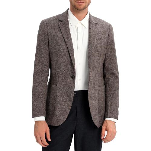 Size XXXL Brown Sport Coats and Blazers for Men Linen Suit Jacket Casual Blazer One Button Brown