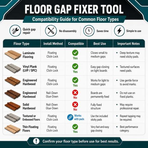 Floor Gap Fixer Tool, Floor Gap Repair Tool Kit, Upgraded Suction Cup