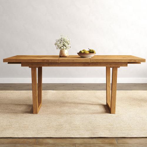 Gracie Oaks Extendable Solid Wood Dining Table With Sled Legs, Farmhouse Dining Table For Kitchen & Reviews