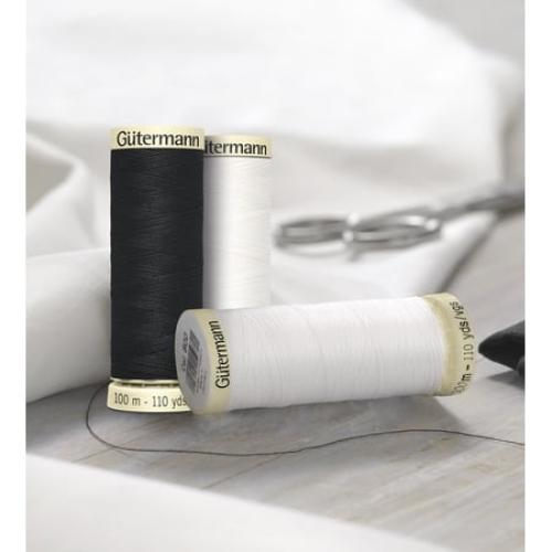 Gutermann Sew-All Polyester Thread Set - 7 Spools-Black & White
