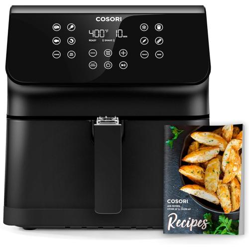 Cosori 12-in-1 Air Fryer 5.8QT, Toast, Bake, Nutrition Facts for 100  In-App Recipes, AdaptIQ Tech Fast Cook, for Main & Side Dishes, Snacks, Leftovers, Detachable Square Basket, Dishwasher Safe
