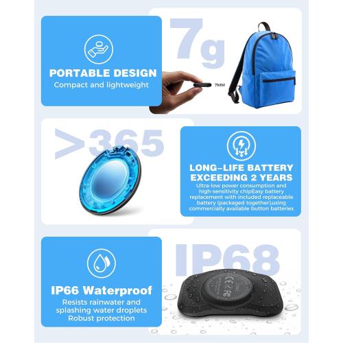 GPS Tracker for Vehicles,2 Year Battery Life,GPS Tracker,2pcs Black Hidden Magnetic case,Trackers for Tracking Vehicle,2pcs GPS Tracker,Ultra-Slim,No Monthly Fee for Android and iPhone,IP68