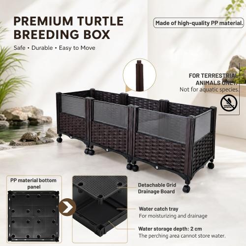 Turtle Tank, Reptile breeding Tank, Large Enclosure for Land Turtles, Large Enclosure for sea Turtles, Habitat for sea Turtles, Optional Increase in Quantity, add 10 Wheels, Turtle Supplies