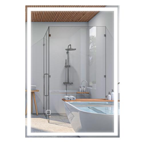 HOMCOM 32 x 24 Bathroom Mirror with LED Lights, Dimmable Makeup Mirror, Vanity Mirror with 3 Colors, Smart Touch