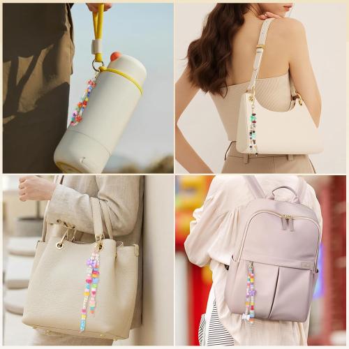 BESARME Beaded Keychain Making Kit, 372 Pcs, Colorful Alphabet Beads