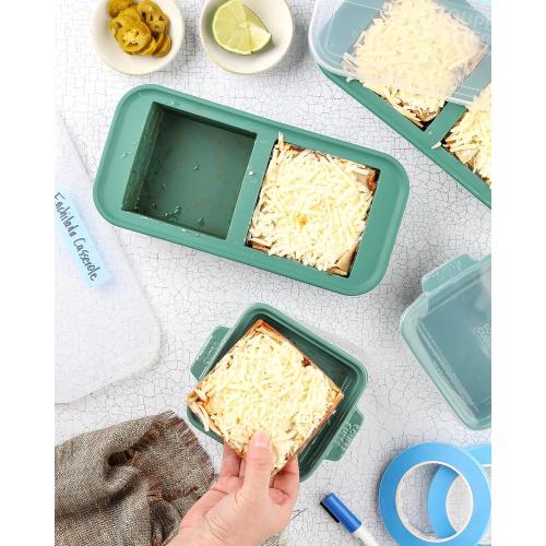 Souper Cubes 2 Cup Silicone Freezer Tray with Lid, Perfect for Storing Lasagna, Leftovers, Sauces, Portioned Meals and More, Silicone Freezer Mold for Meal Prepping - Kale - 1-Pack