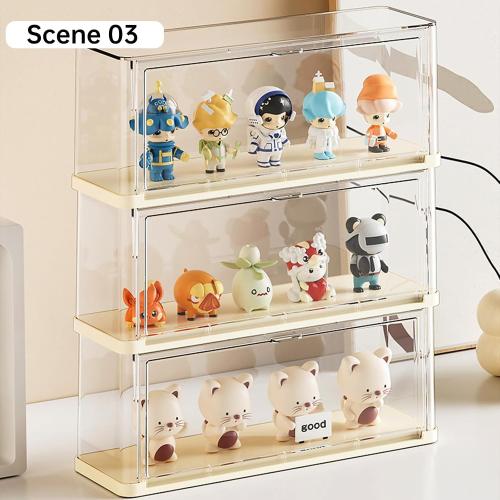 BOHOIDEE Clear Display Case for Figures, Acrylic Storage Organizers Box with Magnetic Door, Dustproof Showcase for Collectibles Action Figure(1Pack, Medium)