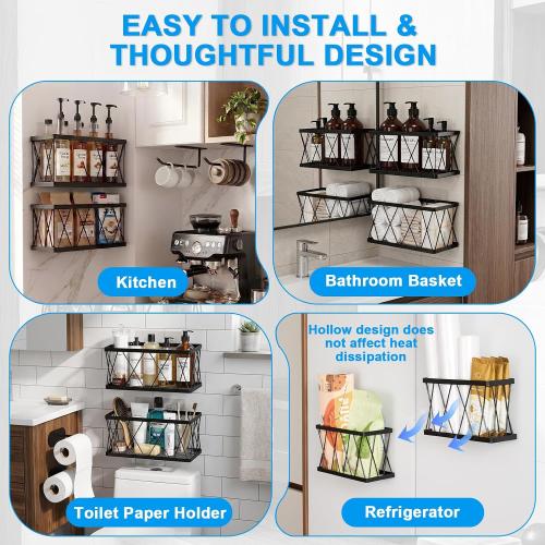 8 Pack Adhesive Cabinet Door Organizer
