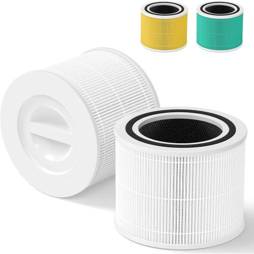 Core 300 Replacement Filter for LEVOIT Core 300, Core 300-P, Core 300S Vortex Air Air Purifier, 3-in-1 H13 Grade True HEPA Filter Replacement 2 Pack, Compare Part No. Core 300-RF (White)