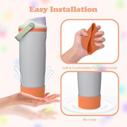 Silicone Boot for Owala 30oz & 40oz FreeSip Sway Bottles & Tumblers - Non-Slip, Scratch-Resistant, Stability Enhancer, Available in 12 Colors (Beach House Orange)