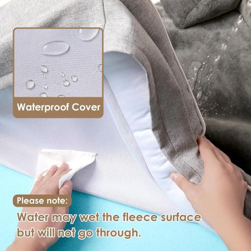 EHEYCIGA Orthopedic XXL Dog Bed, Waterproof Washable XL Big Pet Bed 48 | Non-Slip Bottom and Egg-Crate Memory Foam Extra Large Pet Couch Bed with Washable Removable Cover, Grey