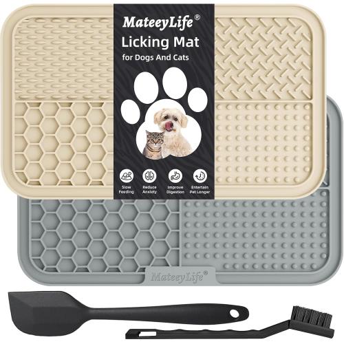 MateeyLife Lick Mat for Dogs & Cats, Slow Feeder Licking Pads for Boredom