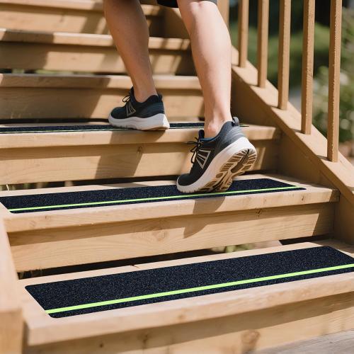 LifeGrip Anti Slip Traction Treads 4x28 5-Pack Glow in Dark Green Stripe