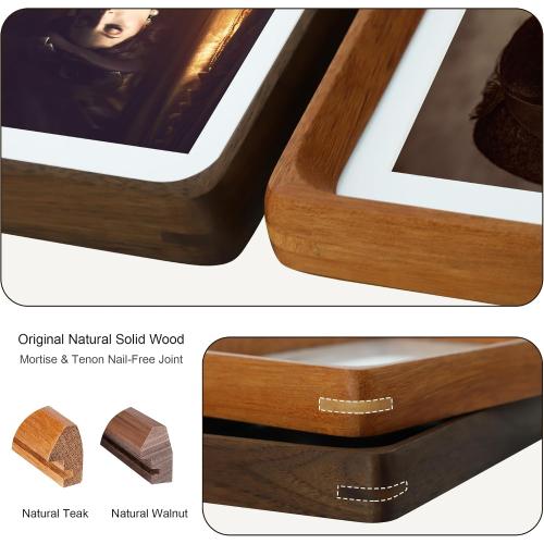11x14 Picture Frame Natural Walnut Wood with Mat for 8x10, Original Natural Solid Wood 11 by 14 Photo Frames with Tempered Glass Cover for Wall and Tabletop Display