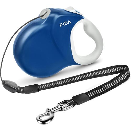 Fida Upgraded Retractable Dog Leash, 30ft, Heavy Duty, Blue