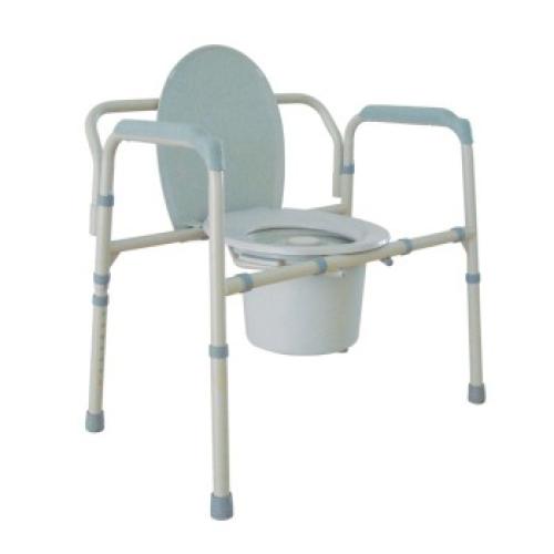 Drive Medical Folding Steel Commode light blue