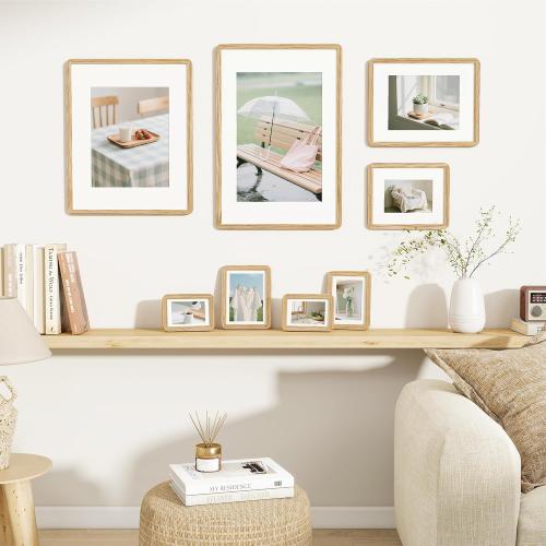Dreamland 11x14 Oak Wood Picture Frame Matted to 8x10, 1 Pack